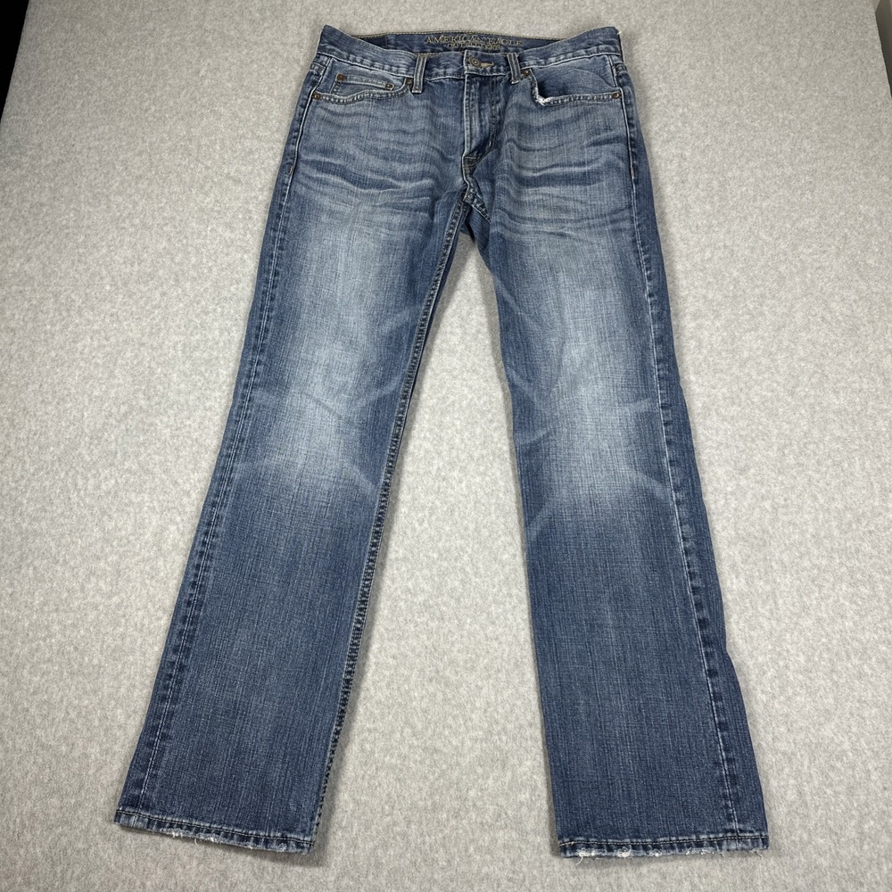 American Eagle‎ Original Straight Jeans Men's 30x32 Stretch Medium Wash Fade